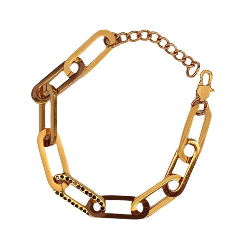 دستبند زنانه پارفوا مدل زنجیر نگین دار