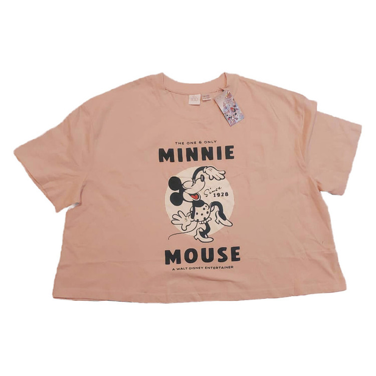 کراپ تیشرت آستین کوتاه زنانه دیزنی مدل minnie
